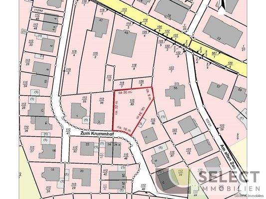 Flurstück mit Abmessungen-b