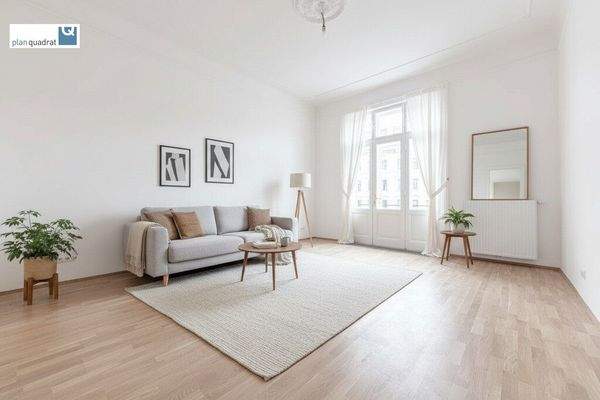 Zimmer 2 (gem. Grundriss-Skizze) - Möblage ist KI-generiert und nicht Teil des Mietgegenstandes