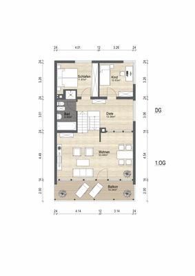 Grundrissplan 1. OG + DG