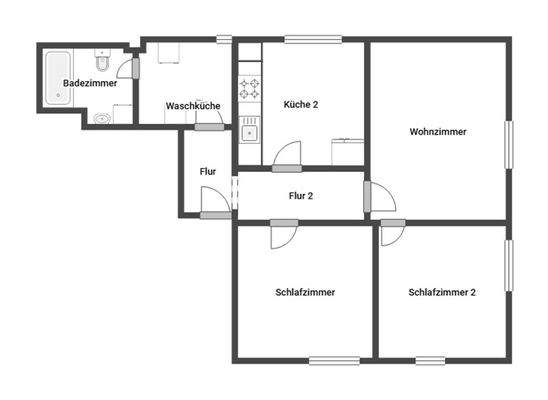 Grundriss Skizze  1.OG rechts