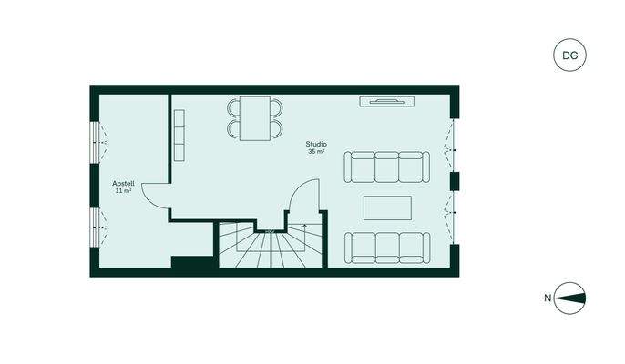 Ausgebautes Dachstudio und ein großer Abstellraum 