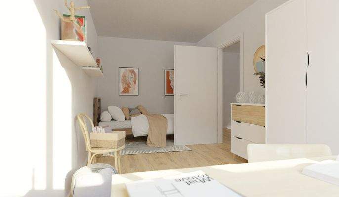 Visualisierung des Kinderzimmers im Reihenhaus