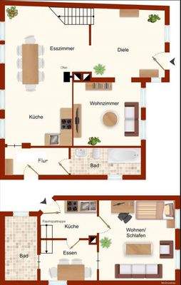 Conath-Immobilien_Harsefeld_Buxtehude_Fredenbeck  - Grundriss EG Haupthaus und Nebengebäude