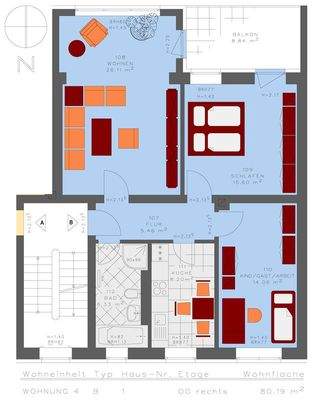 Grundriss WE8 - 1.OG