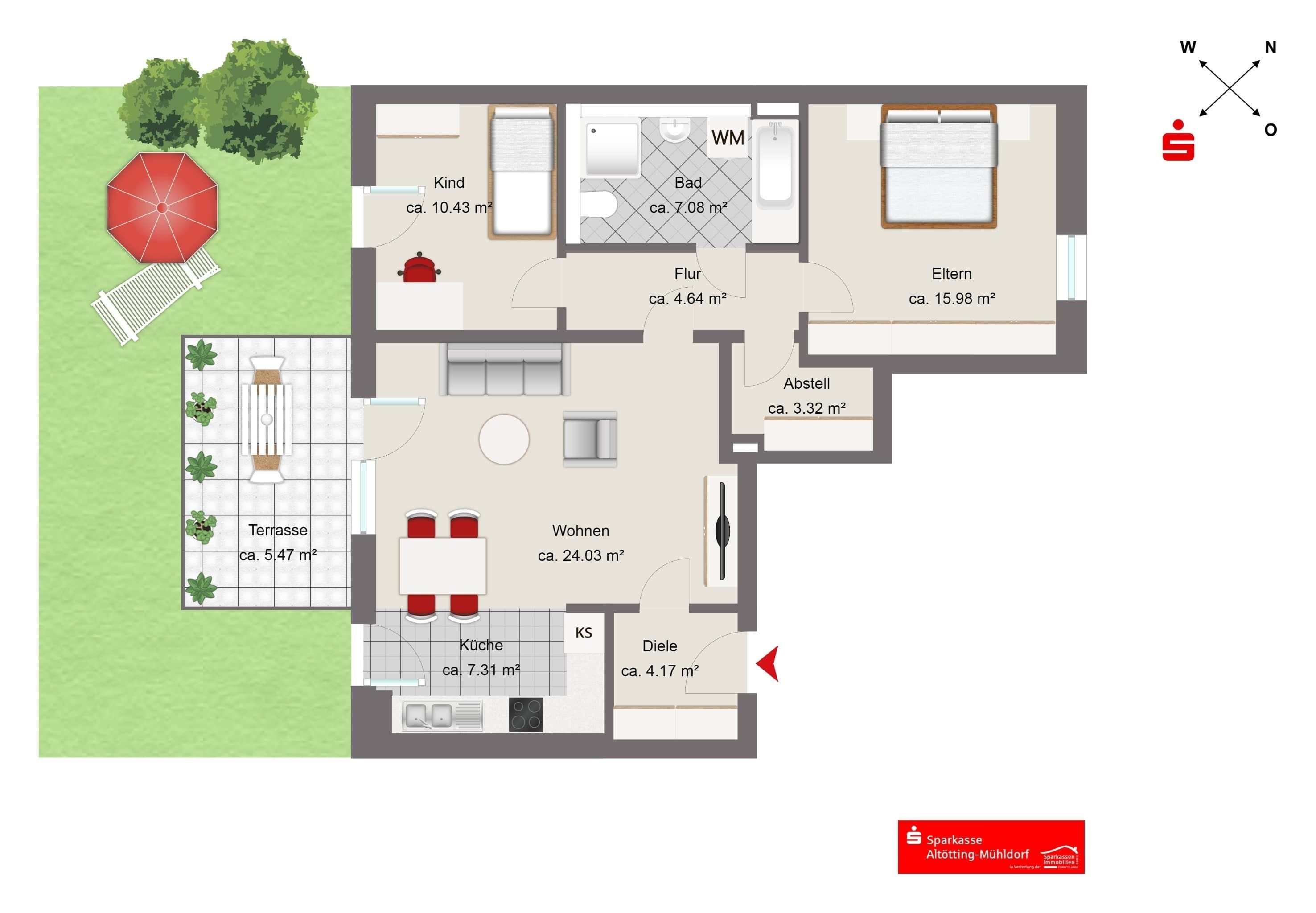 Neubau Erdgeschosswohnung mit Garten in Burghausen Wohnung Burghausen