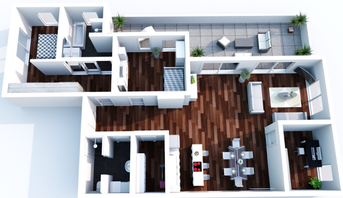 Grundriss 3 D