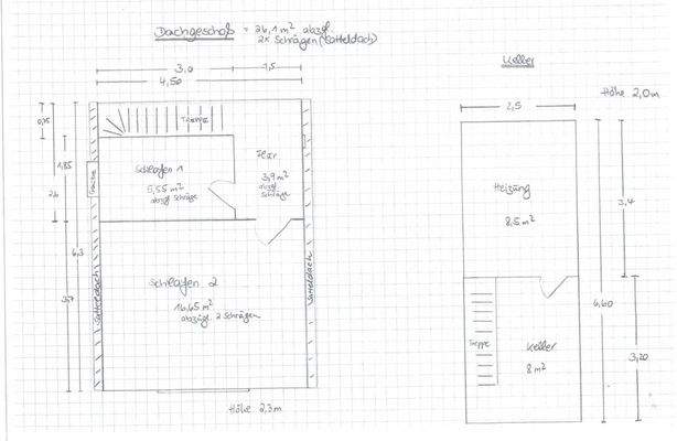 Grundriss DG und Keller