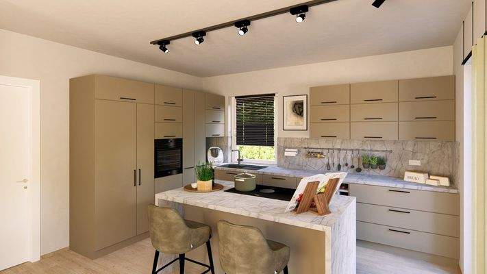 Moderne Küche mit Inselcharakter