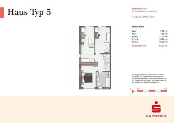 Grundriss Haus Typ 5 Obergeschoss