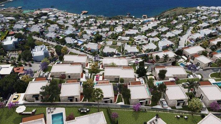 Sea View Properties in a Complex with Pool in Bodrum Turkey