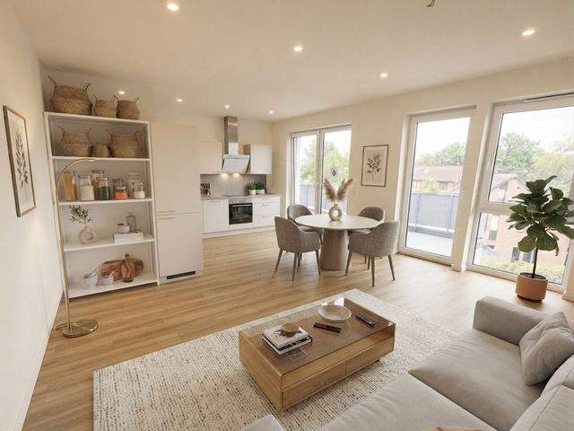 KFW 40 Penthouse 3-Zi. -Wohnung, 89m², Bürgervilla – Erstbezug in Lingen-Laxten, EBK, Gäste WC, Badewanne, Tiefgarage, Balkon, Wärmepumpe, - Foto 1