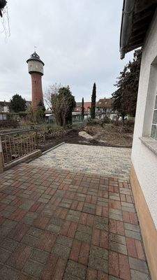 Terrasse, Garten, Wasserturm