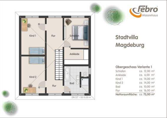 Standardgrundriss Obergeschoss