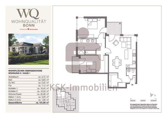 Grundriss Haus 1 Wohnung 9