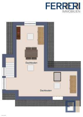 Grundriss Zu Wohnzwecken ausgebauter Dachboden