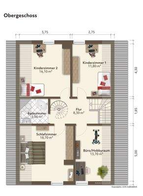 Grundriss Obergeschoss