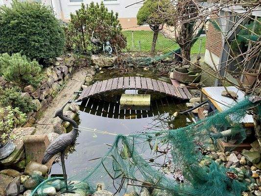 Gemeinschaftlicher Garten mit Teich