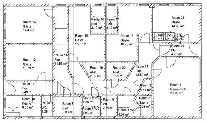 Halle - Ferienwohnungen Grundriss