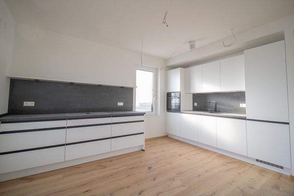 Wohnbereich mit Dachterrasse und Küche