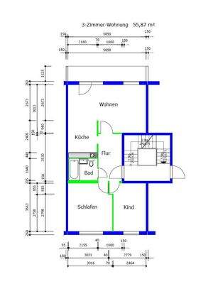 Grundriss der Wohnung