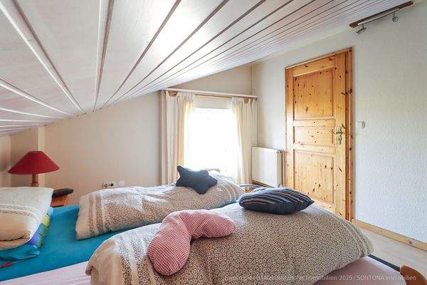 Das Schlafzimmer im Dachgeschoss