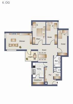 Grundriss Whg. 25 / 6. OG