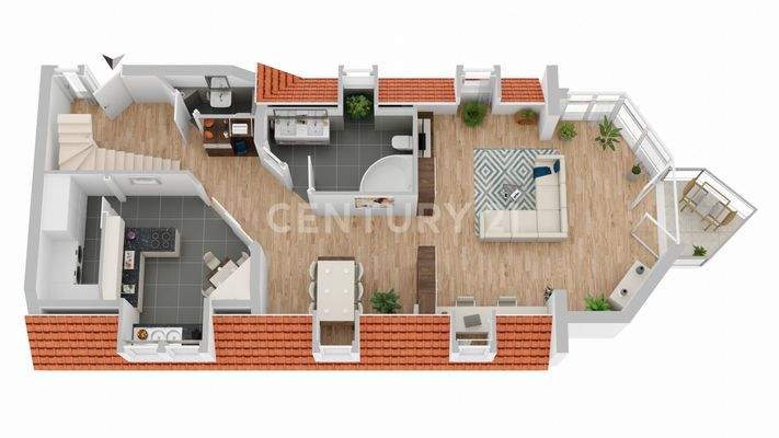 Grundriss untere Etage