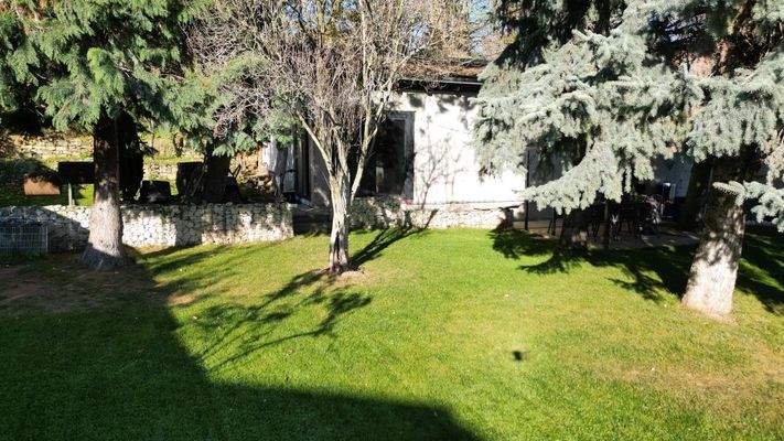 Blick auf den Rohbaubungalow