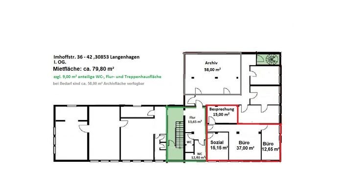 Fläche Büro I. OG .