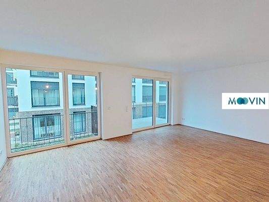 Ansicht III: Wohn- und Esszimmer mit offenem Küchenbereich