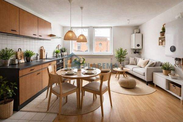 KI Beispiel Küche und Aufenthaltszimmer