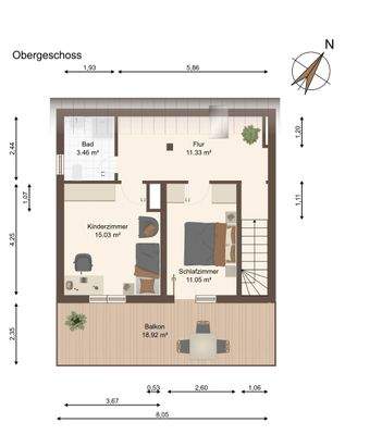 Grundriss Obergeschoss