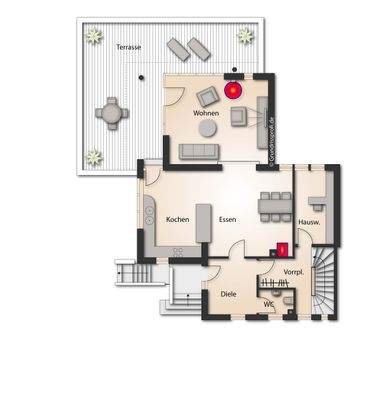 Grundriss EG möbliert 