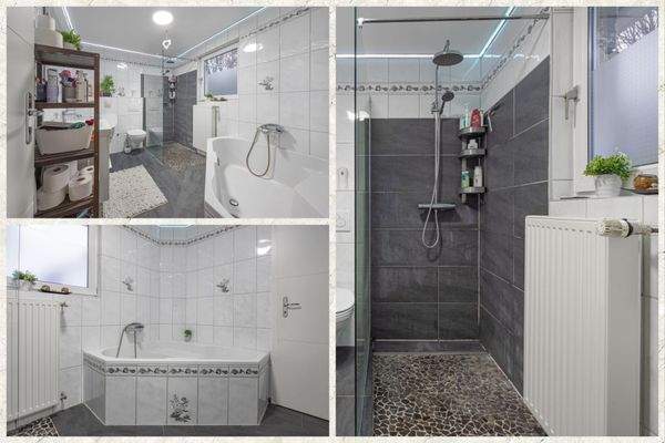 mit Dusche und Wanne