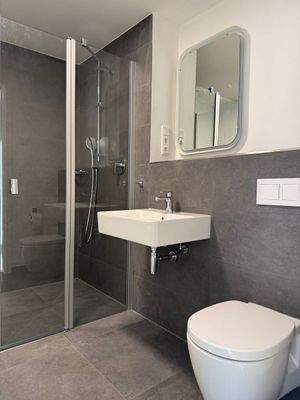 Ansicht Bad mit Dusche und WC