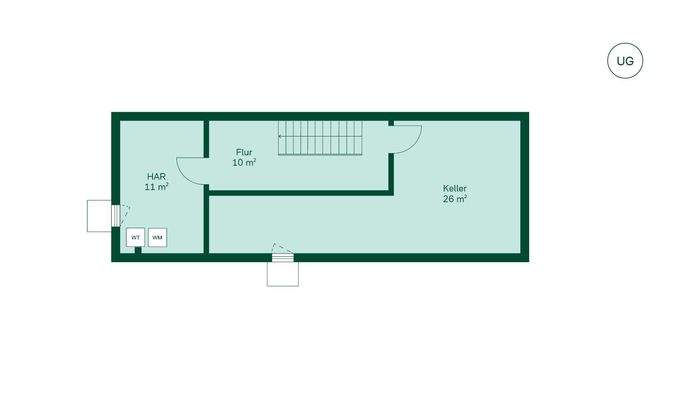 Zusätzlicher Stauraum im Untergeschoss