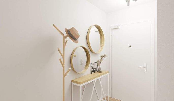 Der Flur bietet Raum für eine Garderobe