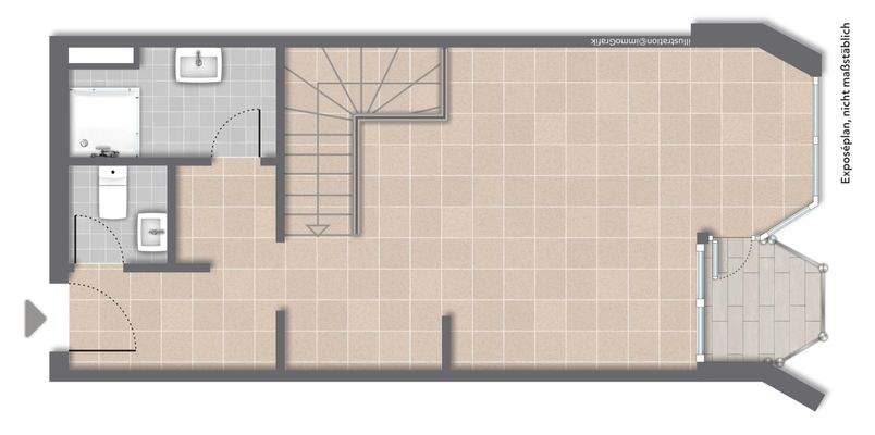 Hochparterre: ca. 32 m² Wfl.