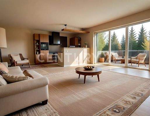 Wohnzimmer virtuell eingerichtet