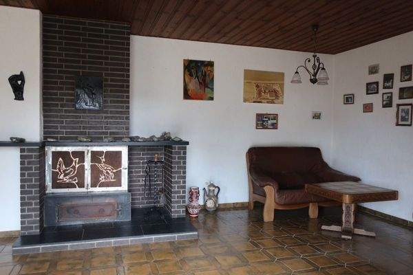 offener Kamin untere Wohnebene