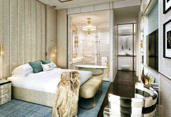 Schlafbereich und Badezimmer