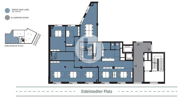 4. Obergeschoss mit ca. 272 m² - beispielhafte Raumaufteilung