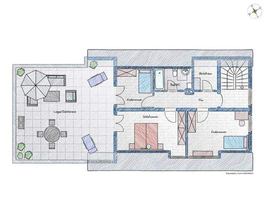 DACHGESCHOSS mit Loggia und Dachterrasse