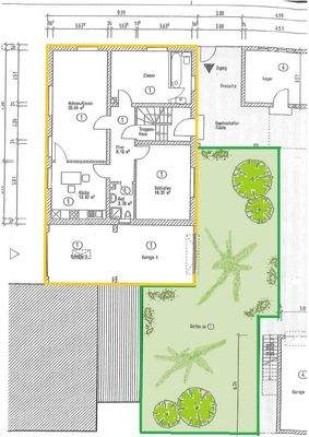 Grundriss EG mit Gartenanteil