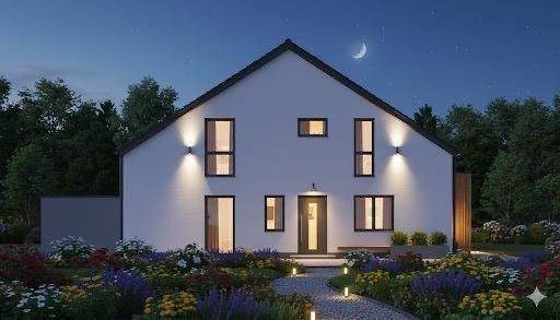 Seitenansicht bei Nacht