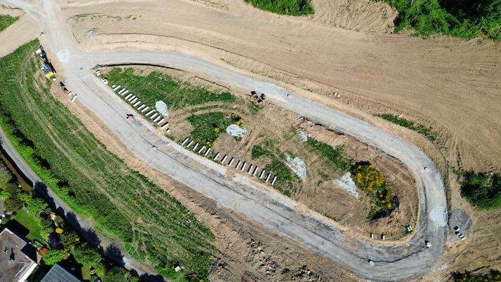 Blick auf den oberen Bereich des Baugebiets
