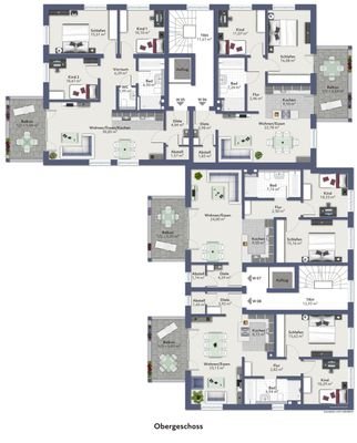 Grundriss Obergeschoss Gesamt