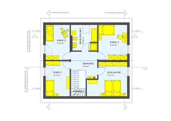 OG-Grundriss SUN 165 TYP KAT DG 01 04 SD DN25-4-Zi