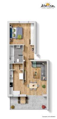 Grundriss-Skizze - Wohnbeispiel