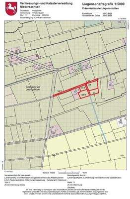 Liegenschaftskarte 1 zu 5000 nicht maßstabsgerecht